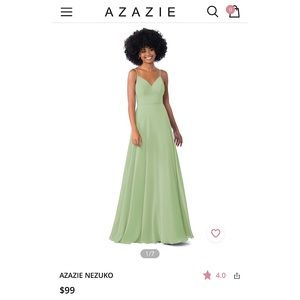 Azazie Nezuko Sage Green Bridesmaid Dress *BRAND NEW*